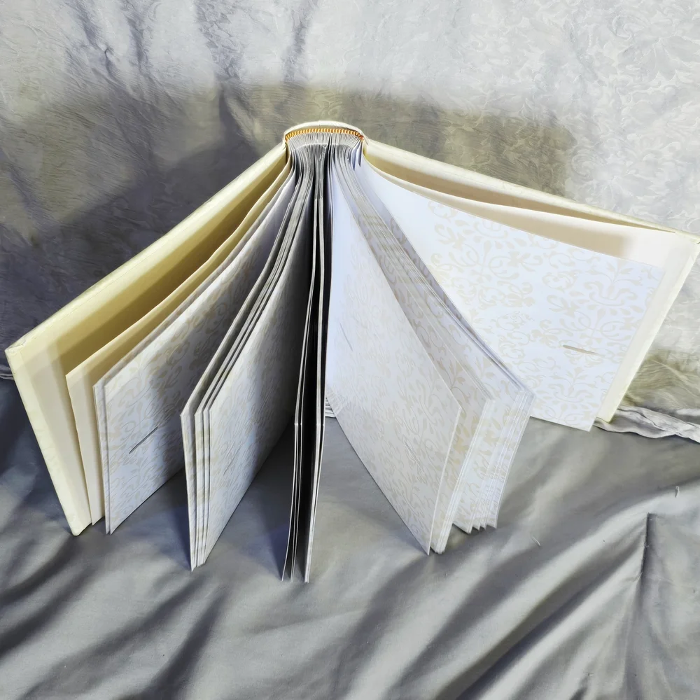 COMING SOON Elegant White Damask Photo Album 9x9 Wedding Keepsake Memory Book